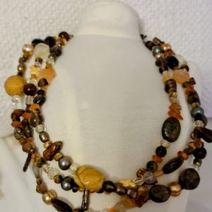 Multiple semi precious gemstone necklace
